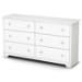 Vito 6-Drawer Dresser in White - SS-3150010
