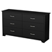 Fusion Double Dresser - 6 Drawers, Pure Black - SS-9008010