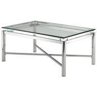 Nova Contemporary Cocktail Table with Glass Top 