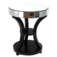 Wood Mirror Table - Black Base 