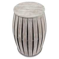 Wood Table - Round Top, Drum Base 