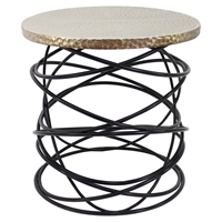 End Table - Round Top, Black Base 