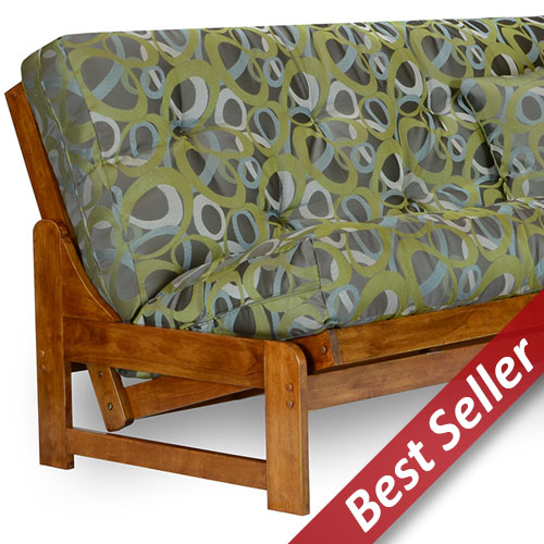 Arden Wood Futon Frame Set - Armless, Designer Cover 
