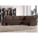 Clarice Fabric Chaise Sectional Sofa Sleeper in Brown - VIG-1104