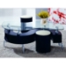 Reese Contemporary S-Shaped Coffee Table with Stools - VIG-C200-CT
