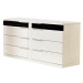Impera 8-Drawer White and Black Lacquer Dresser - VIG-IMPERA-DR