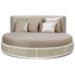 Ophelia Temptation Round Leather Bed with Mattress - VIG-8C005A-BED