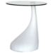 Laramie Round Glass Top End Table with Plastic Base - WI-2309-X