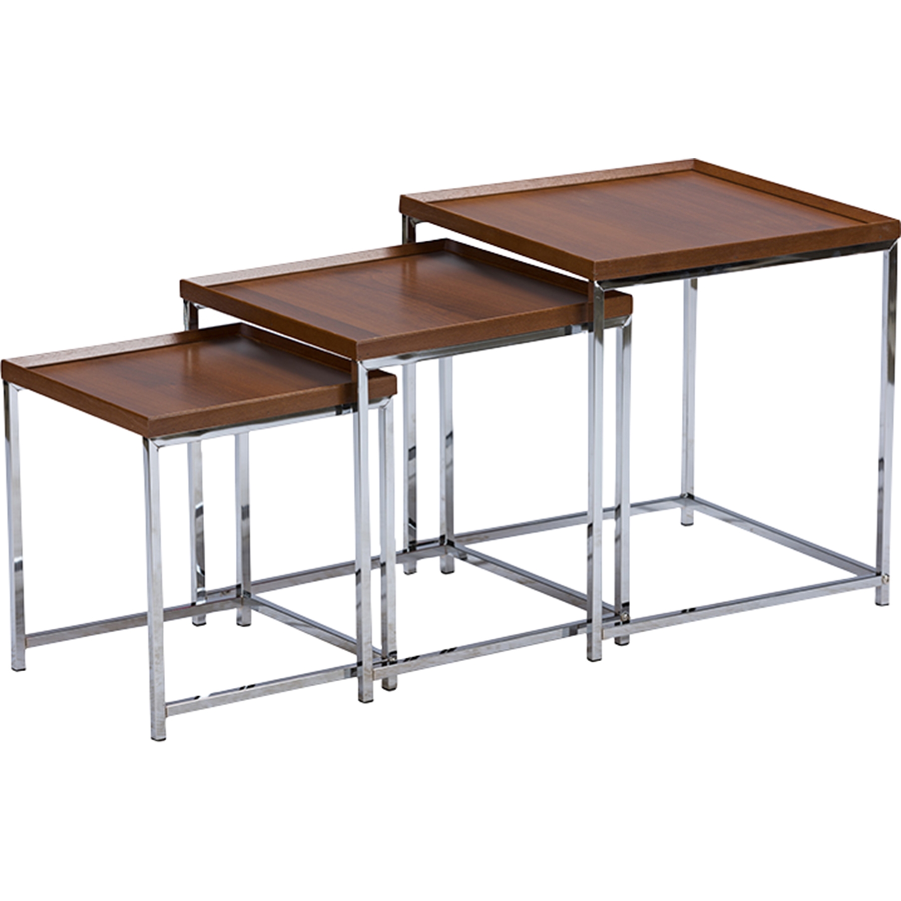 Adelina 3-Piece Nesting Table Set - Brown 