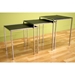Deejay Black Leather Top Nesting Tables Set - WI-ALG-9014