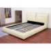 Athena Cream Leather Queen Platform Bed - WI-B-75-693-QUEEN