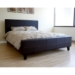Georgette Leather Platform Bed in Brown - WI-B-11-509-X