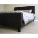 Georgette Leather Platform Bed in Brown - WI-B-11-509-X