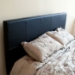 Georgette Leather Platform Bed in Brown - WI-B-11-509-X