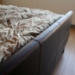 Seth Queen Leather Platform Bed in Brown - WI-B-22-509