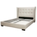 Favela Beige Linen Queen Platform Bed - WI-B-62-CW-018