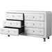 Luminescence Faux Leather Dresser - 6 Drawers, White - WI-BBT2030-DRESSER-WHITE