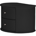 Ritchie Faux Leather Oval 2 Drawers Nightstand - Black - WI-BBT3067-BLACK-NS