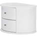 Ritchie Faux Leather Oval 2 Drawers Nightstand - White - WI-BBT3067-WHITE-NS