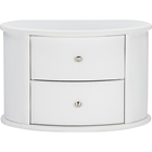 Ritchie Faux Leather Oval 2 Drawers Nightstand - White