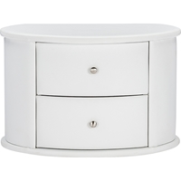 Ritchie Faux Leather Oval 2 Drawers Nightstand - White 