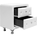 Stella 2 Drawers Nightstand - Crystal Tufted, White - WI-BBT3084-WHITE-NS