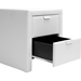 Frey Faux Leather Nightstand - 2 Drawers, White - WI-BBT3089-WHITE-NS