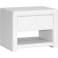 Massey Upholstered Nightstand - 1 Drawer, White 