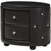 Davina 2 Drawers Faux Leather Nightstand - Black - WI-BBT3119-BLACK-NS