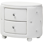 Davina 2 Drawers Faux Leather Nightstand - White