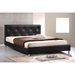 Barbara Faux Leather Full Bed - Crystal Button Tufted, Black - WI-BBT6140-BLACK-FULL