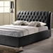 Bianca Queen Platform Bed - Diamond Tufts, Metal Legs, Black - WI-BBT6203-BLACK-BED