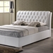 Bianca Queen Platform Bed - Diamond Tufts, Metal Legs, White - WI-BBT6203-WHITE-BED