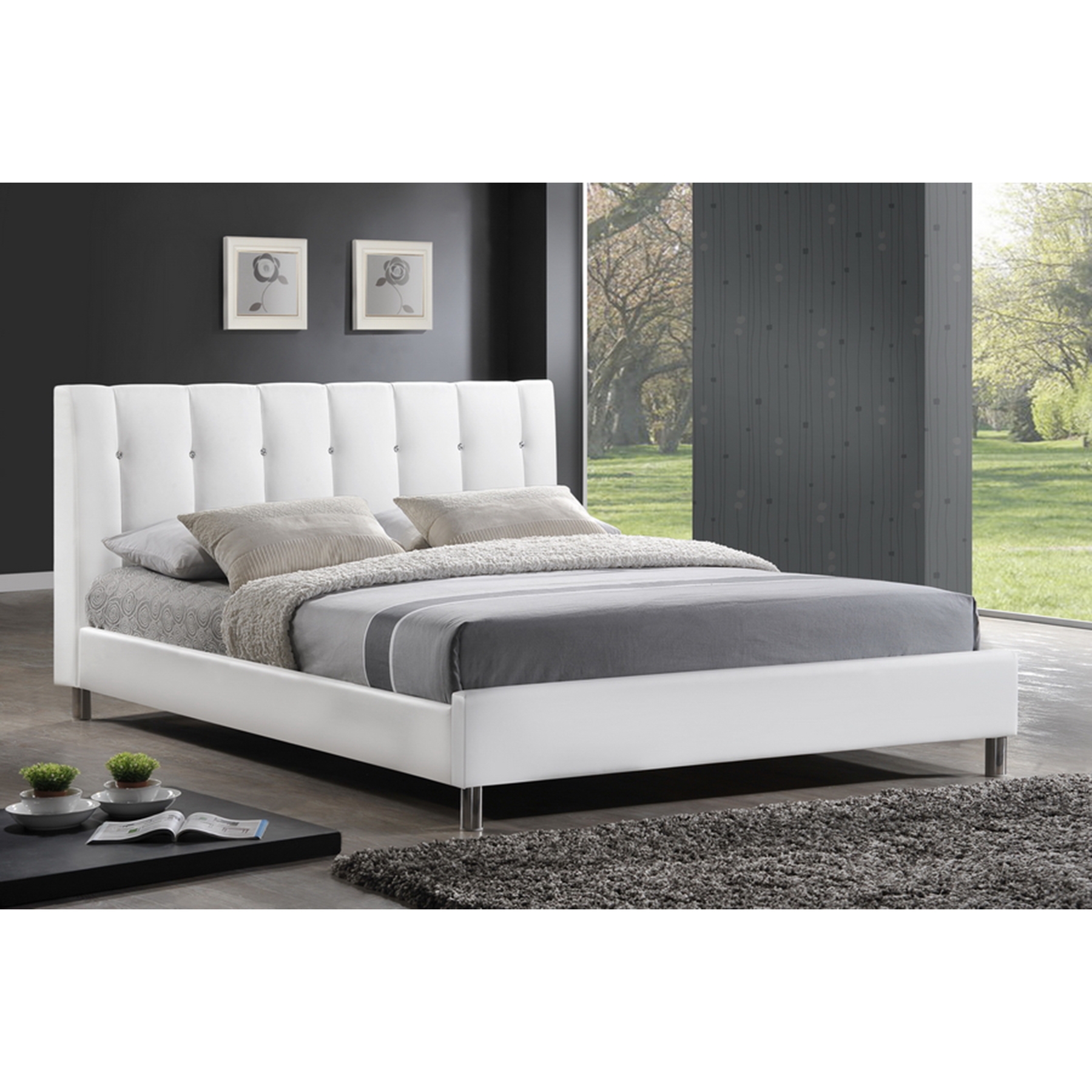 Vino Platform Bed - Crystal Button 