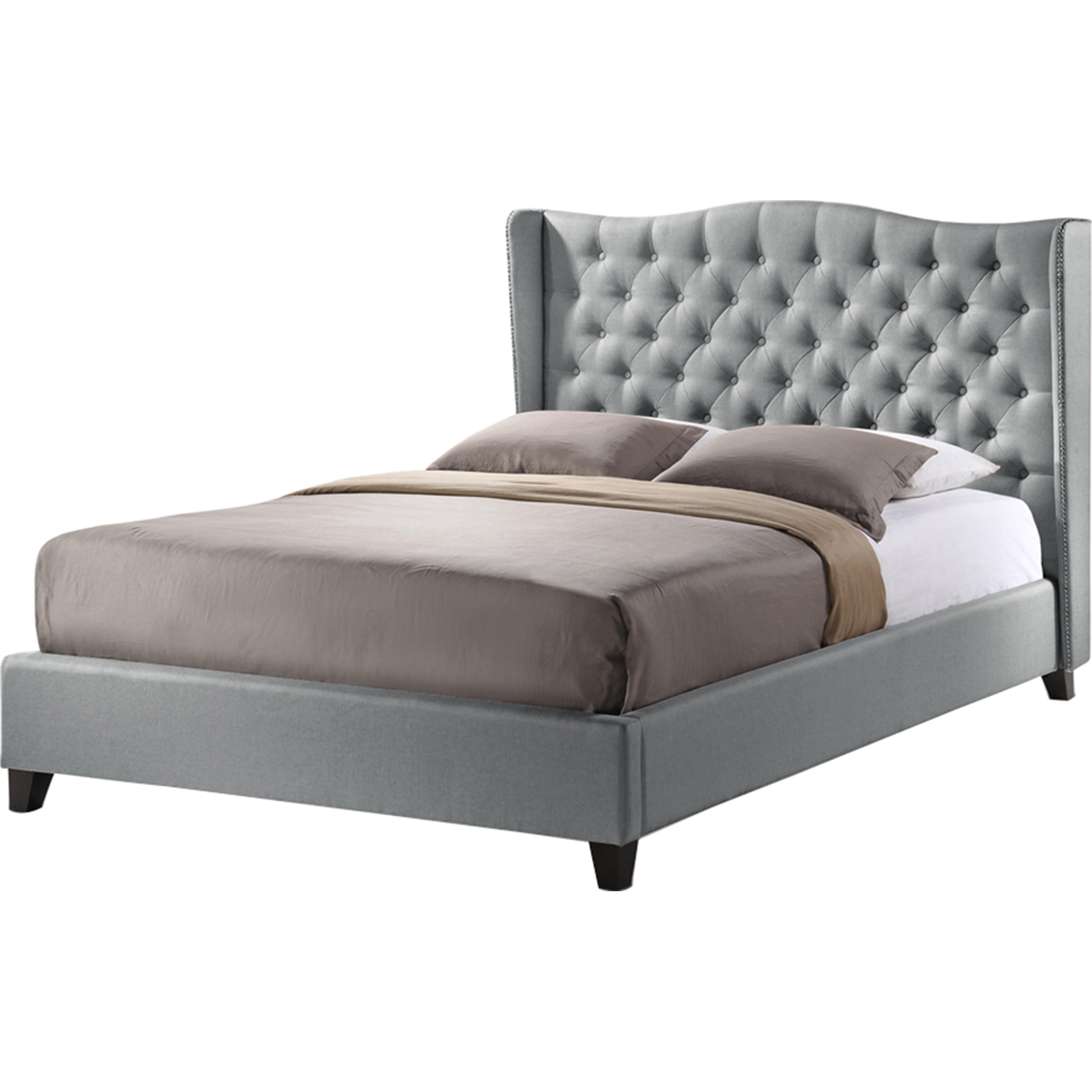 Norwich Linen Platform Bed - Button Tufted 