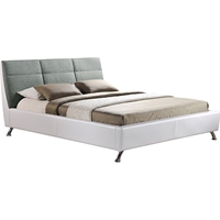Bruno Platform Bed - White, Gray 