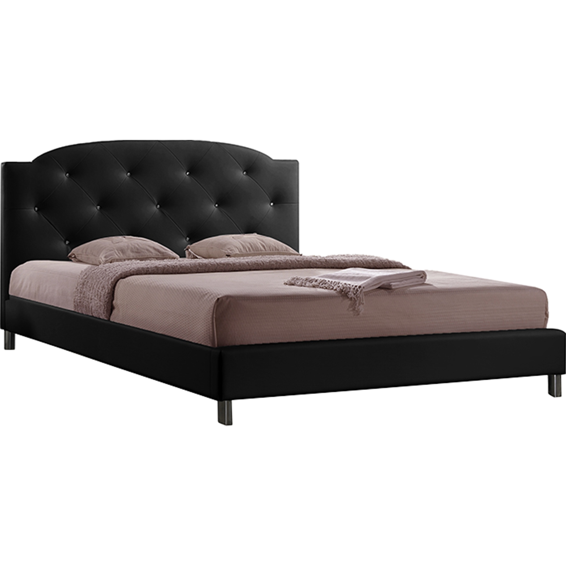 Canterbury Leather Platform Bed - Button Tufted 