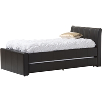 Cosmo Faux Leather Twin Trundle Bed - Black 
