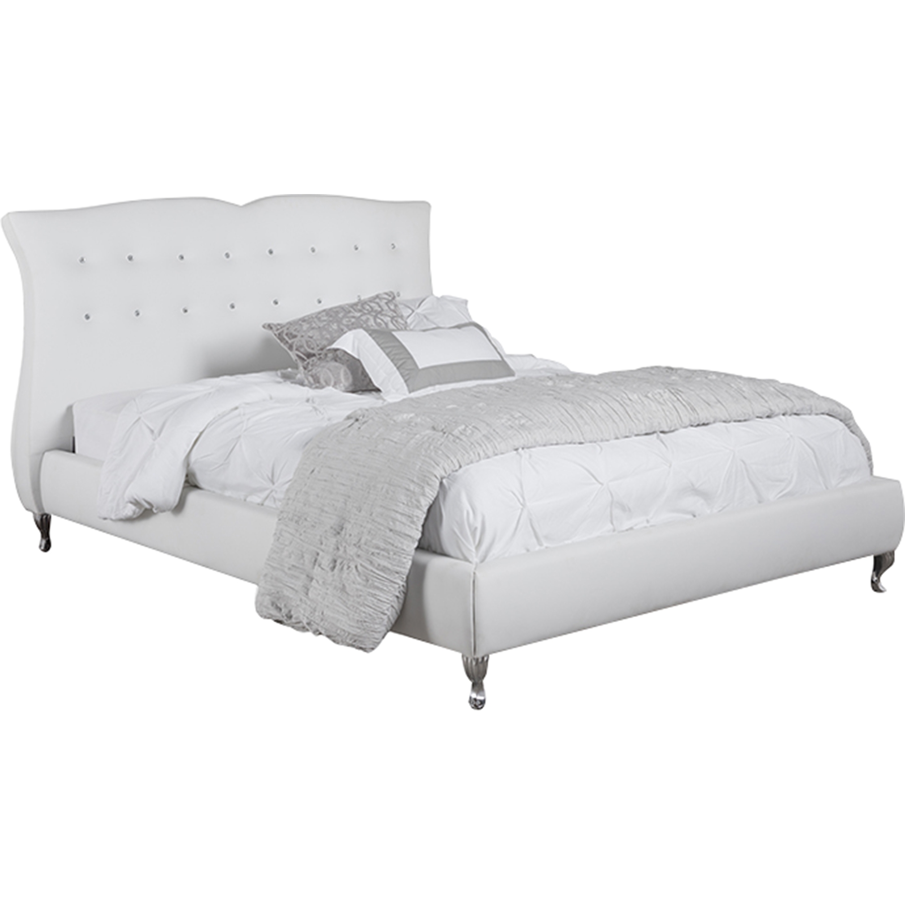 Erin Faux Leather Platform Bed - Faux Cristal 