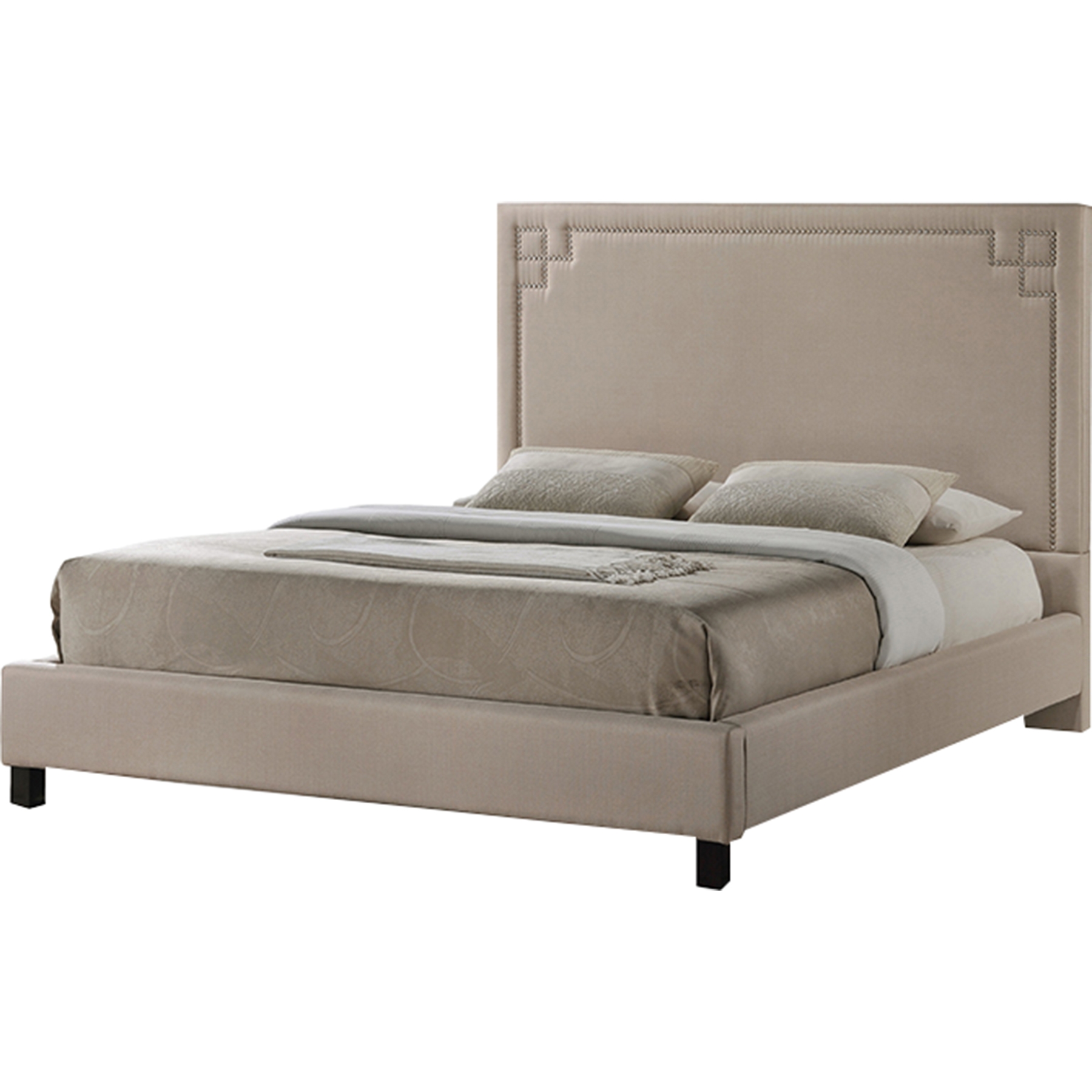 Heidi Upholstered Platform Bed - Beige 
