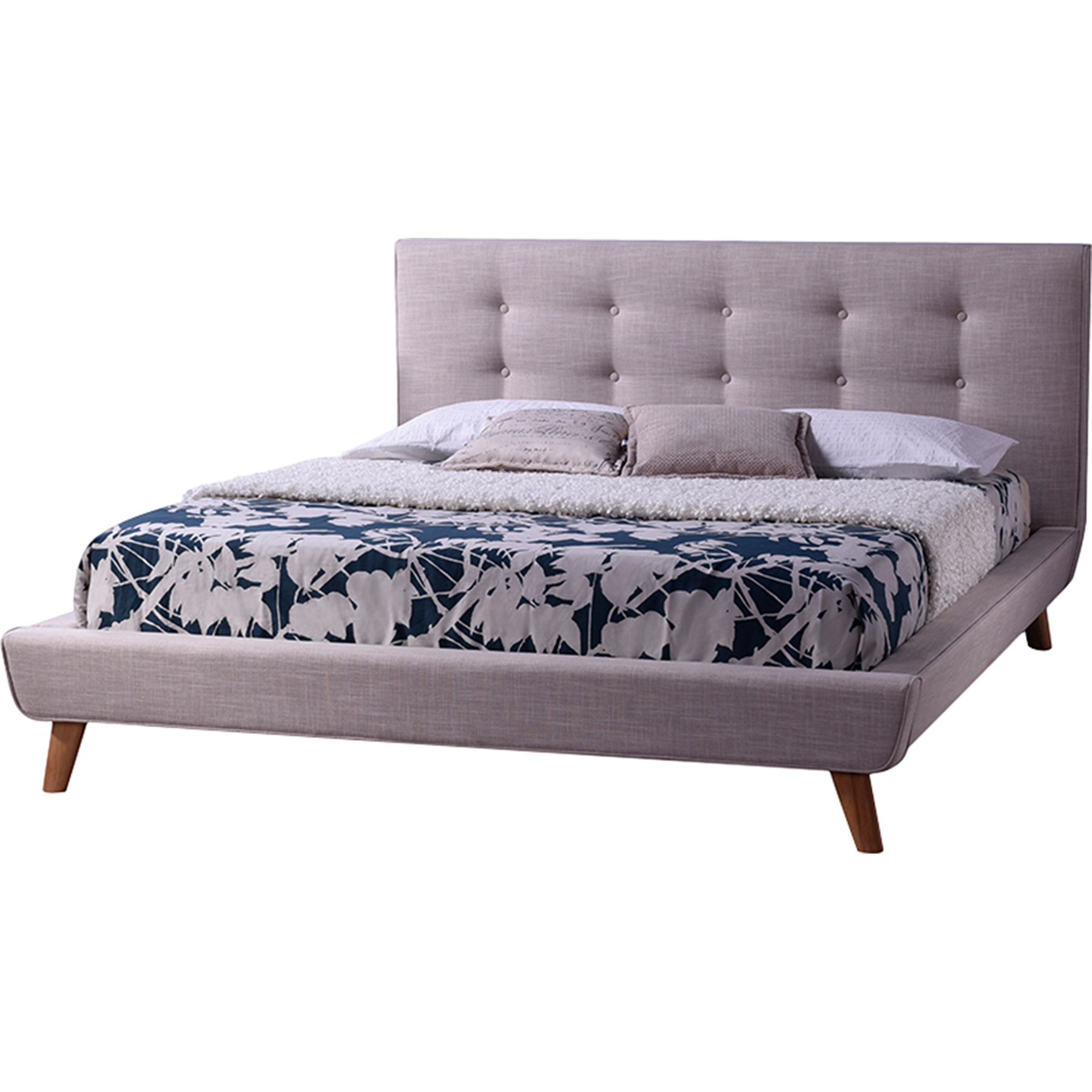 Jonesy Platform Bed - Button Tufted 