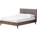 Alinia Upholstered Platform Bed - Walnut Wood - WI-BBT6557-BED