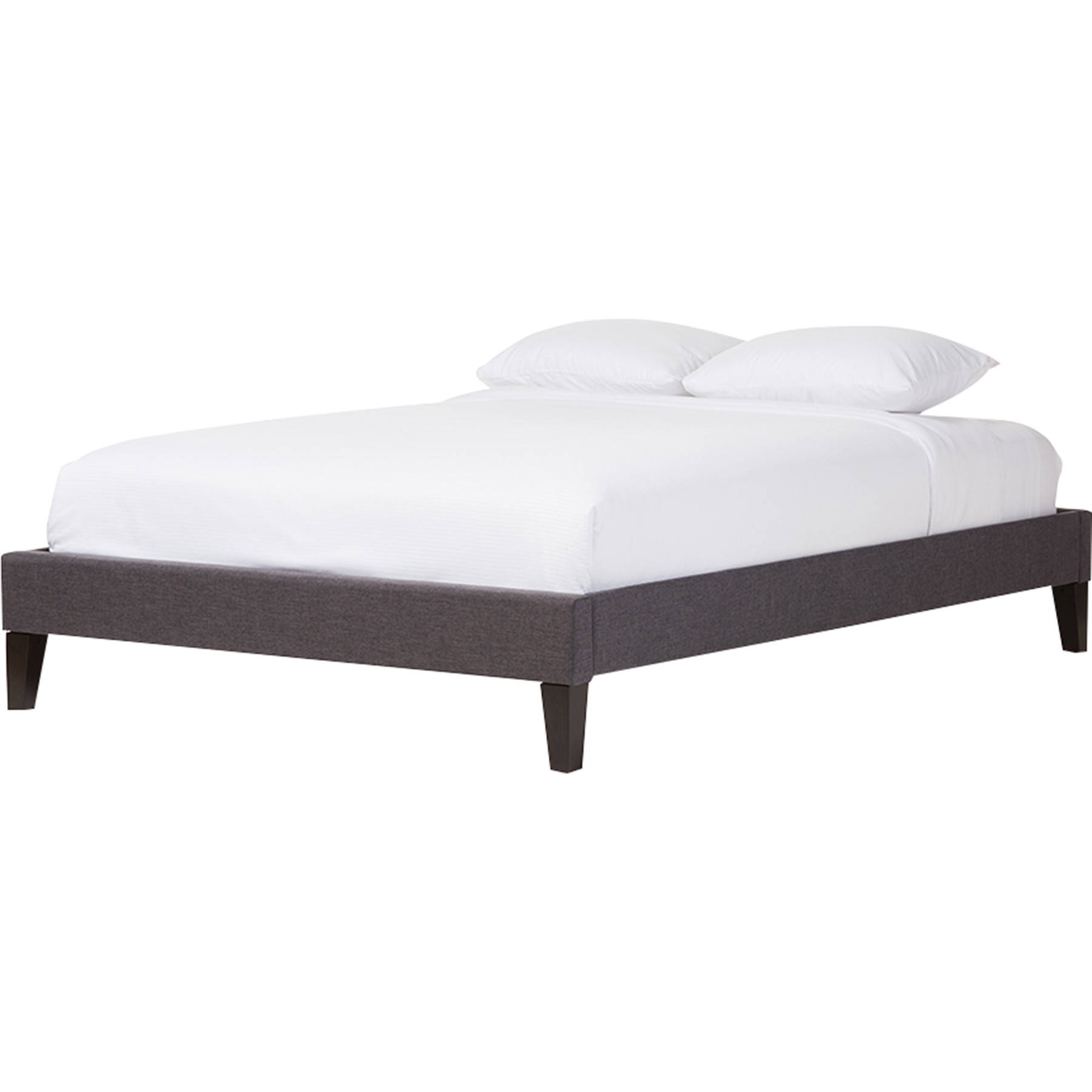 Lancashire Platform Bed - Upholstered, Dark Gray 