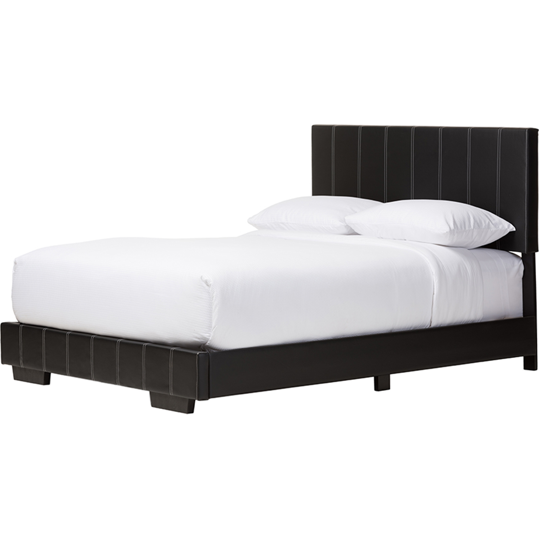 Atlas Faux Leather Full Platform Bed - Black 