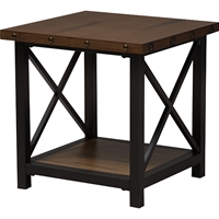 Herzen 1 Shelf End Table - Antique Black and Brown 