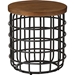 Carie Round Accent Table - Brown, Black - WI-CA-1123