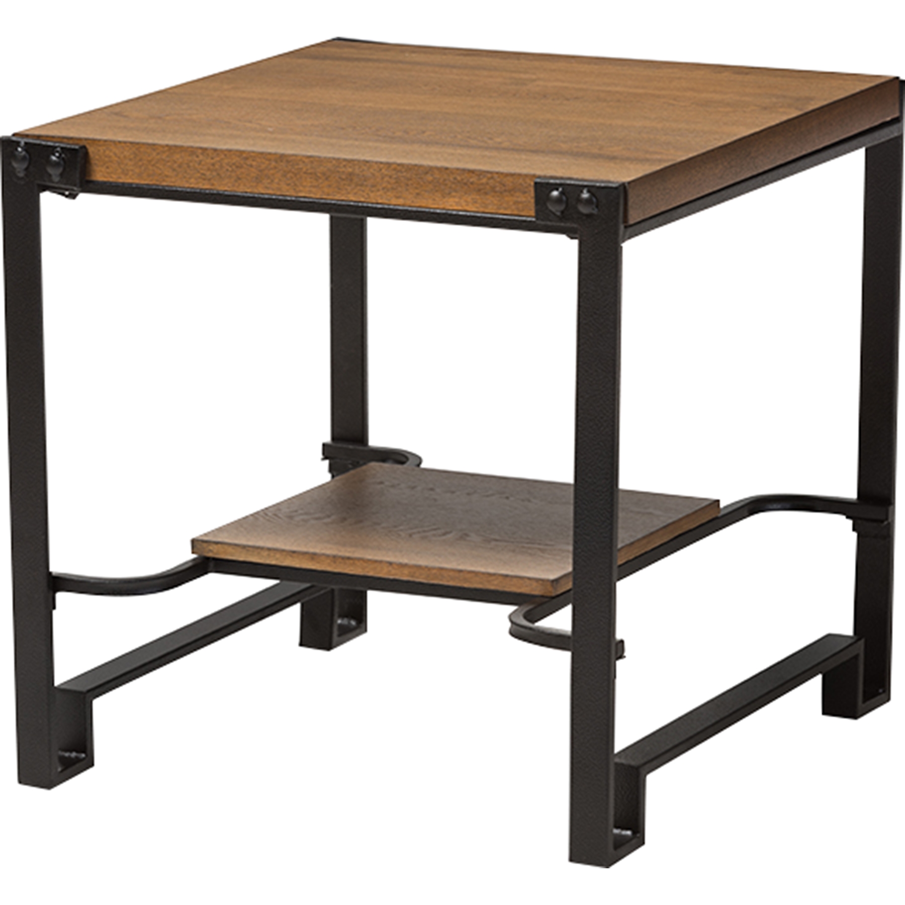 Gibson Square End Table - Brown, Black 
