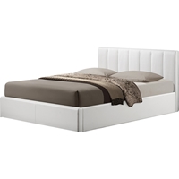 Templemore Leather Queen Platform Bed - White 