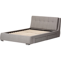 Camile Fabric Upholstered 4 Drawers Storage Platform Bed - Tufted, Gray 