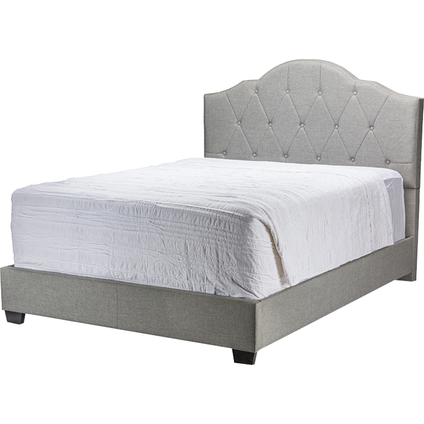 Juliet Upholstered Platform Bed - Button Tufted, Gray 